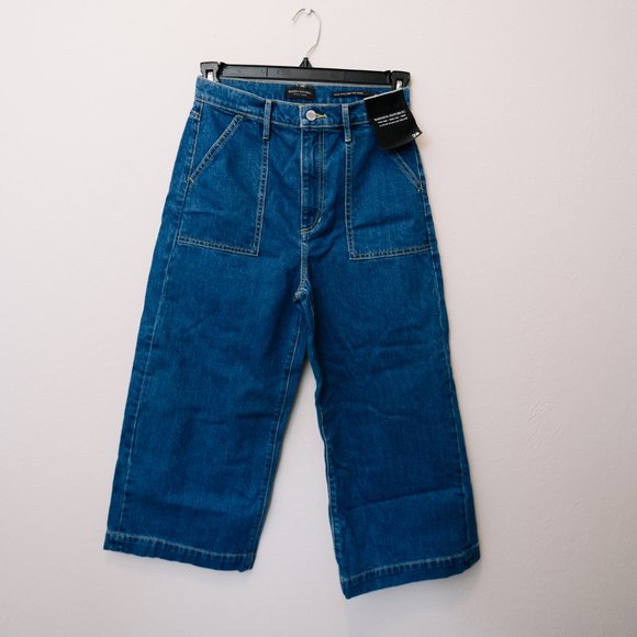 NWT JAPAN EXCLUSIVE Banana Republic High-Rise Wide-Leg Crop Jeans - Picture 1 of 4